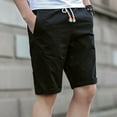 thumbnail image 5 of MRULIC jeans for men Washed Fashion Shorts Pants Summer Men's Beach Casual Pants Cropped Men's pants Men Board Shorts Black + XL, 5 of 8
