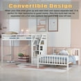 thumbnail image 3 of Bellemave Twin Over Full Bunk Beds with Stairs, Wooden Storage Stairway Bunk Beds Can be Divided into Loft Beds and Platform Bed, No Box Spring Needed (White), 3 of 8
