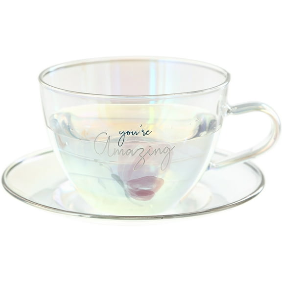 Amazing - 7 oz Glass Teacup and Saucer