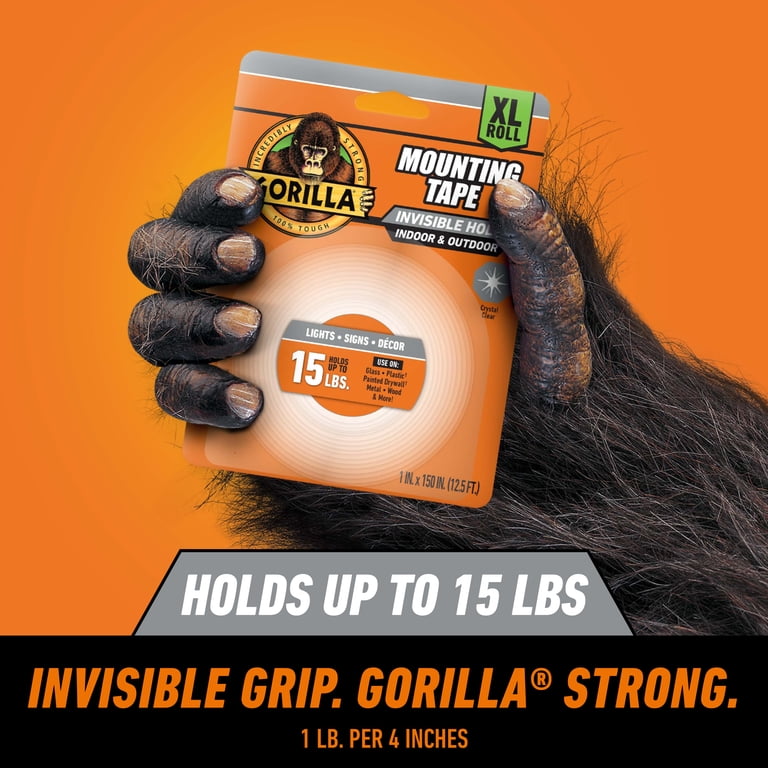 Gorilla Tough & Clear Double-Sided Mounting Tape, 1.5 in x 150 in photo 4