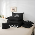 thumbnail image 5 of Feelyou Initial A Letter Twin Bedding Sets 7-Piece for Teen, Black White Monogrammed Bedding Comforter Set, Checkered Buffalo Reversible Sheet Sets, Microfiber Bedroom Decor, 5 of 7