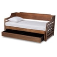 thumbnail image 3 of Baxton Studio Expandable Twin-to-King Daybed with Drawer Walnut Brown, 3 of 14