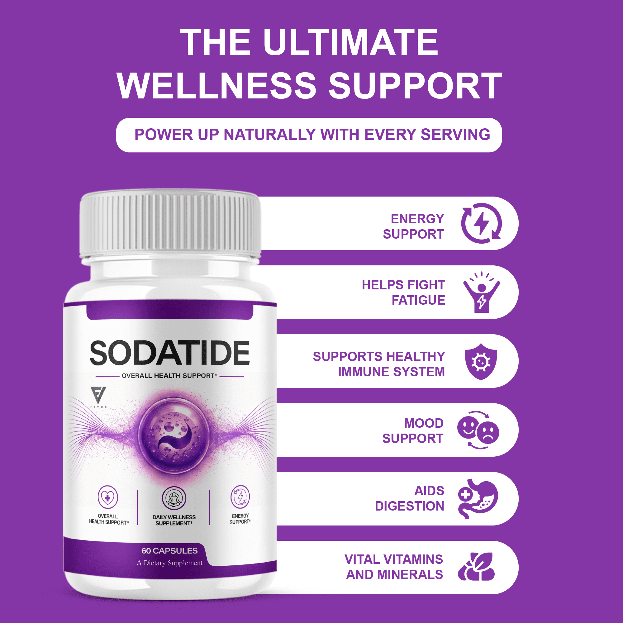(3 Pack) Sodatide Weight Management Support, Sodatyde Supplement (180 Capsules)
