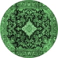 thumbnail image 1 of Ahgly Company Indoor Round Persian Emerald Green Traditional Area Rugs, 4' Round, 1 of 4