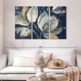 thumbnail image 2 of Elephant Stock Midnight Garden Wall Art - Horizontal Multi Panel Canvas - Living Room Wall Decor - Abstract Multi Panel - Blue And Beige Decor By Albena Hristova - 50" x 32", 2 of 8