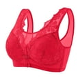 thumbnail image 2 of Riforla Women's Plus Size Thin Cup New Breathable Upper Support Bra No Underwire Lace Bra Bras for Women Red 42, 2 of 4