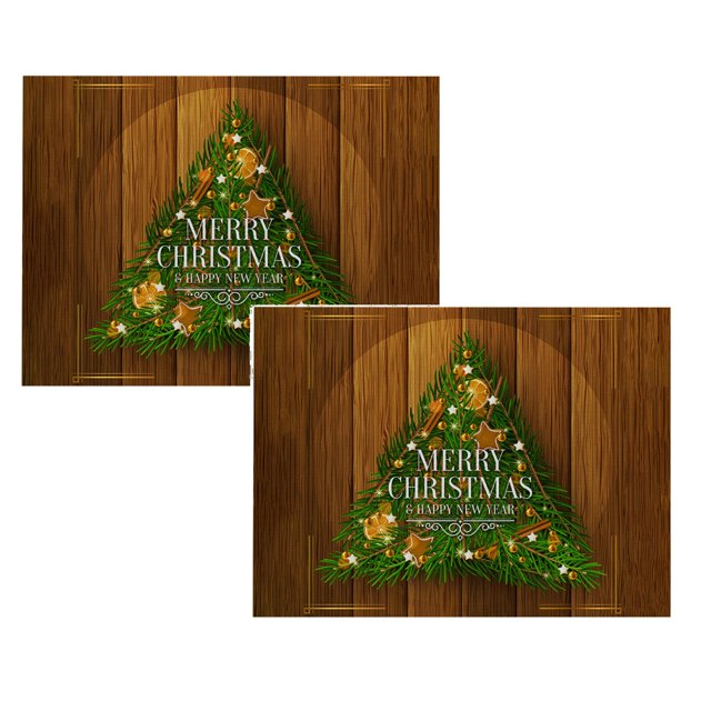 Oleegame 2 Pcs Sets de Table de Noël Rustiques Vintage Lavables