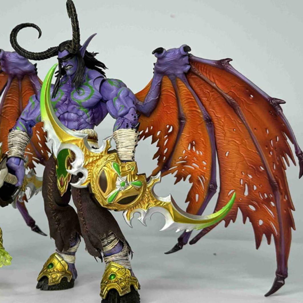 New World of Warcraft Small Illidan Stormrage Character Anime Model Statue Action Figures Desktop Ornament Popular Decorations Fan Souvenirs Creative Gift Collectable