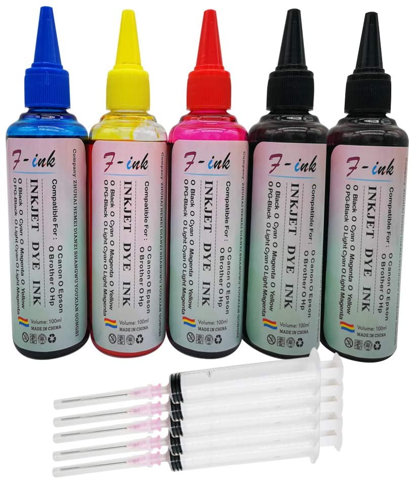 Fink 5x100ml Bottle Ink Refill Kits Compatible for Canon Inkjet