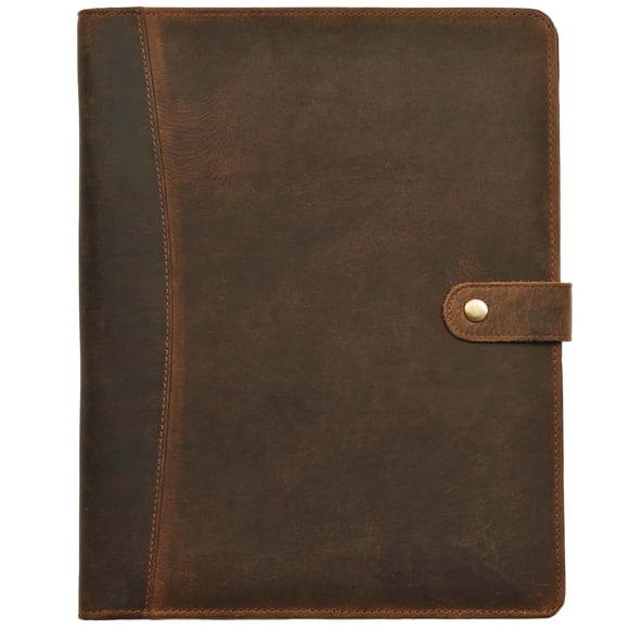Leather Village Organisateur de Portefeuille en Cuir - Padfolio Professionnel pour Hommes et Femmes - Porte-Documents Élégant, Dossier de CV, Folio pour