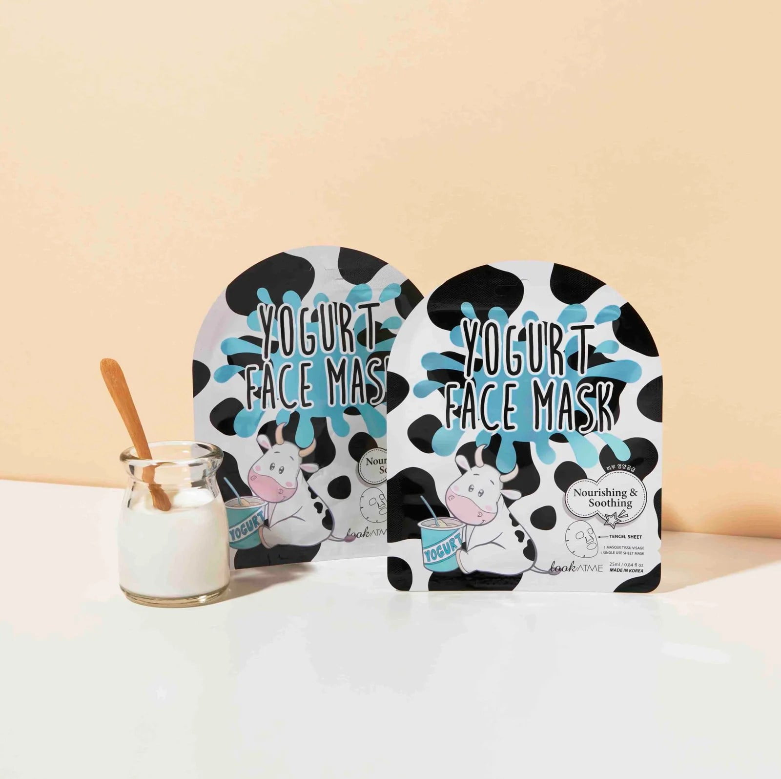 10pcs Set LOOK AT ME Yogurt Tencel Facial Mask | Korean Skincare | Nourishing & Soothing