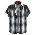 thumbnail image 2 of Mens Camisas de Manga Corta Formal Color Impresión Cuello de Vuelta, Blusa Casual para Al Aire Libre, Diario Y Otoño Primavera Desgaste, 2 of 9