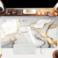 thumbnail image 4 of Large Natural Rubber NonSlip Game Mouse Pad White Golden Marble Computer Desk Keyboard Pad 35.4X15.7in, 4 of 4