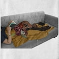 thumbnail image 5 of Floral Soft Flannel Fleece Throw Blanket, Design of a Young American Woman with Flowers on Her Head, Cozy Plush for Indoor and Outdoor Use, 70" x 90", Marigold Multicolor, by Ambesonne, 5 of 5