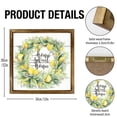 thumbnail image 4 of Eveokoki Watercolor Lemon Wreath Home Sweet Home Square Rustic Wood Signs,Vintage Wooden Farmhouse Plaque, Large Wood Framed Wall Hanging Decor 12", 4 of 5