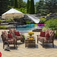 thumbnail image 3 of ARDEN Outdoor Foam Deep Seat Cushion Set (4-Pack), 24x24, Premium High-Density Foam, Never Flattens, Weather-Proof for Patio Chair Sofa Couch, Ruby Clarissa, 3 of 7
