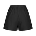 thumbnail image 5 of RYRJJ Cotton Linen Shorts for Women Trendy High Waisted Short Casual Summer Pull On Beach Wide Leg Shorts with Pockets(Black,XXL), 5 of 6