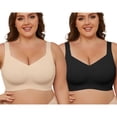 thumbnail image 2 of Daystry Smooth Wireless Bras for Women No Underwire Comfort Seamless Bras Full Coverage Everyday Bra Pack of 2 New Upgrade, 2 of 8