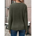 thumbnail image 5 of Autumn Women'S Long Sleeve Shirt V Neck Knit Pullover Tunic Top Women'S Shirt Formal Casual Green XXL, 5 of 7