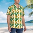 thumbnail image 3 of Sikiie Corn 8 Print Men's Hawaiian Shirt, Summer Beach Button Pocket Short Sleeve T-Shirt,XX-Large, 3 of 7