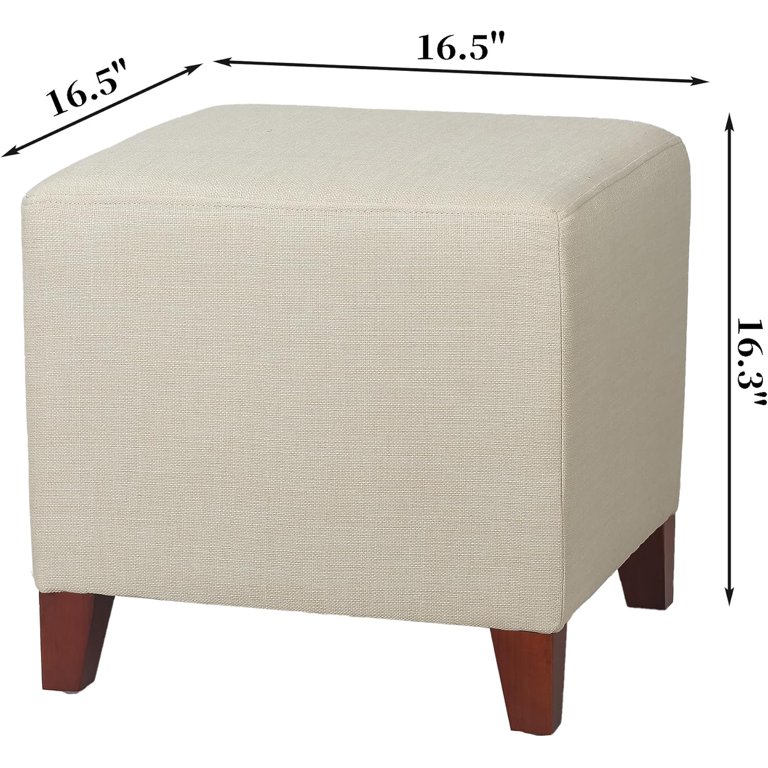 Ottoman Cube Footstool, Upholstered Square Footstool Lambswool Dice Footrest