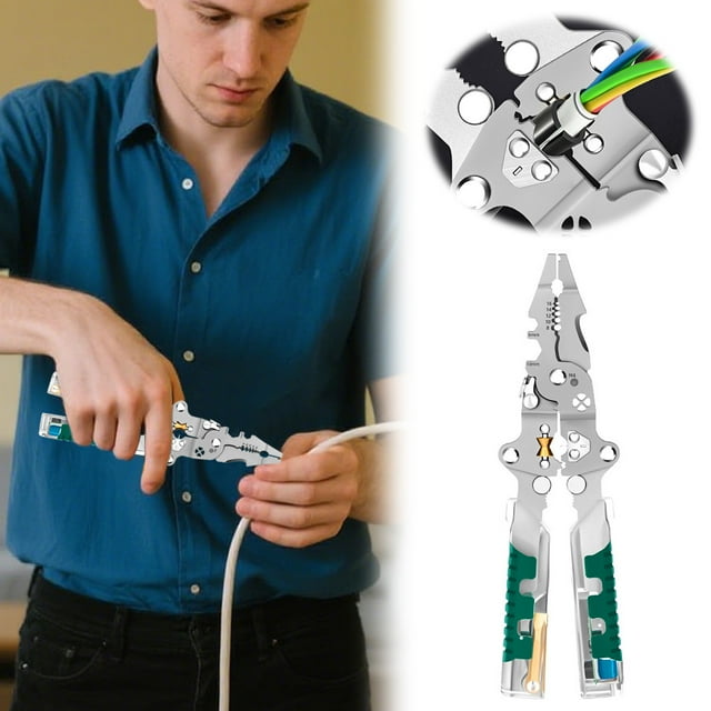 8 In 1 Wire Stripper With Voltage Tester 2025 New Multifunctional Plier Tools Foldable Wire Stripper Electrical Pliers For Cutting And Pulling Pliers Durable Crimping Tool For H