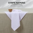thumbnail image 4 of HEIRLOOM COMFORT Lavender Stripe Cloth Napkins (Set of 6), Large 18 x 18 Inches, 100% Cotton, Machine Washable, Classic Striped Fabric Napkin for Dinner, Luncheon, Cocktail, Celebrations, Daily Use, 4 of 7