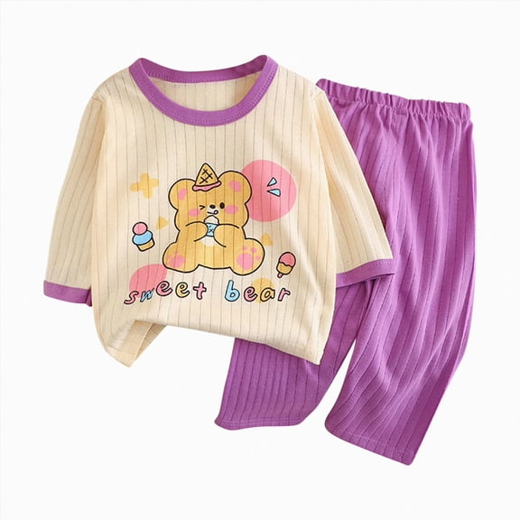 Paguaki Girl Pajamas Girls Pajamas 2 Set Cotton Sleepwear Toddler Clothes Kids Baby PJs 12 18 Months