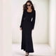 thumbnail image 4 of Vestido de Punto Acanalado para Mujer, Acampanada, Ajustado, Holgado e Informal. Negro L, 4 of 8