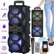 Dazone Dual 6.5 Woofer Portable FM Bluetooth Party Speaker Heavy Bass Sound Remote Control