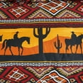 thumbnail image 3 of Chezmoi Collection Rodeo 7-Piece Southwestern Sunset Cowboys Comforter Set - Multicolor Red Orange Black White Printed Washed Microfiber Bedding, King, 3 of 18