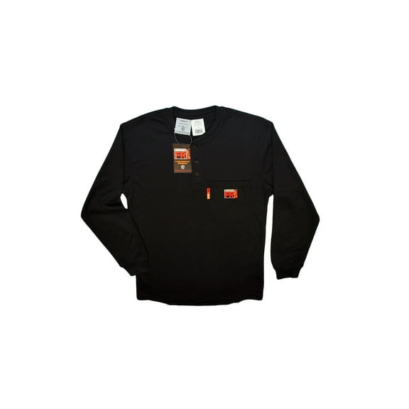 Comeaux Caps FR Henley Black Welding Welders Work Shirt Long Sleeve X-LARGE