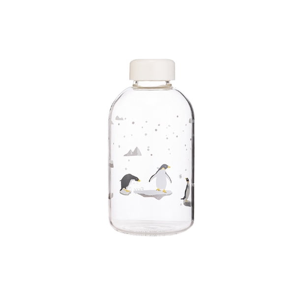 Bearachild Botella de agua con manga Taza de vidrio transparente a prueba de fugas Hervidor de viaje al aire libre Encantadora botella de bebida de dibujos Cocina y Comedor Tipo3 Bearachild HA070649-03