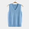 thumbnail image 2 of TTUHYWXI Women's V Neck Sweater Vest Sleeveless Ribbed Knit Pullover JK Uniform Classic Basic Tank Tops (Sky Blue, XL), 2 of 4
