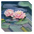 thumbnail image 2 of Monarque Ceramic Drink Coasters, Set of Four (Van Gogh Water Lily), 2 of 4