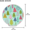thumbnail image 4 of Coolnut Colorful Christmas Tree Round Tablecloth, Washable Oil Proof Table Cover for Kitchen Holiday Party Wedding Picnic Decoration, 4 of 7