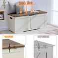thumbnail image 5 of 39.4" Storage Chest, Wooden Storage Bench, Lift Top Toy Chest with 2 Safety Hinges, Large Toy Box, Entryway Bench for Living Room, Bedroom, Brown and Rustic White, 5 of 9