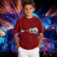 thumbnail image 2 of Little Boys Crewneck T-shirt Guitar Print Graphic Music Concert Short Sleeve Summer Casual Tops Tees for Kid Size 7-8T, 2 of 4