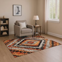 Addison Rugs Mayfield Premium Machine Washable Transitional Aztec Terracotta Rectangle Rug, 10' x 14'