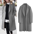 thumbnail image 6 of Niaviben Wool Winter Coats for Women Lapel Coat Longline Coat Winter Jackets for Women's Winter Coat Women's Jackets Coats for Women Gray L, 6 of 6