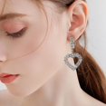 thumbnail image 4 of WILLBEST Aretes Mujer Plata Pendientes De Corazón Para Mujer De Moda Brillantes Para Boda, 4 of 5