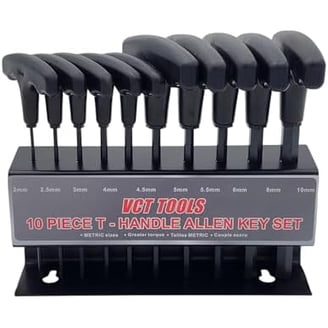 Eklind 55168 8-Piece Metric T-Handle Hex Key Set 2mm to 10mm, 6
