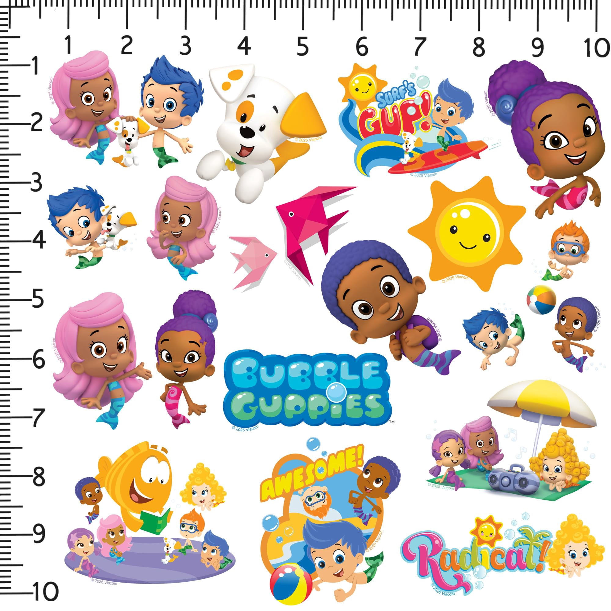 Bubble Guppies 100ct Vinyl Large Deluxe Stickers Variety Pack  Die Cut Designs for Laptop, Water Bottle, Scrapbooking, Tablet & Indoor/Outdoor Surfaces
