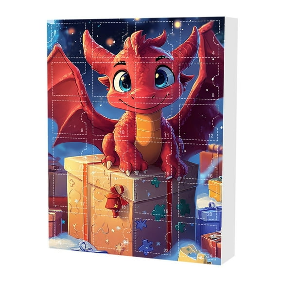 EGNMCR Christmas Decorations, 2024 Christmas Advent Calendar Christmas Dragon Acrylic Hanging Ornament Xmas 24 Days Countdown Calendar Funny Pendants Vintage Hanging Supplies advent calendar