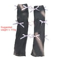 thumbnail image 3 of Japanese Ballet JK Girl Women Ribbed Knit Leg Warmer Sweet Small Bow Lettuce Hem Boot Cuffs Leg Cover Long Socks, 3 of 9