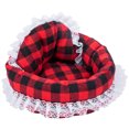 thumbnail image 2 of Dengjunhu Hamster Bed Lace Edge Plaid Design Warm Christmas Hamster House Cute Pet Sofa for Winter, 2 of 7