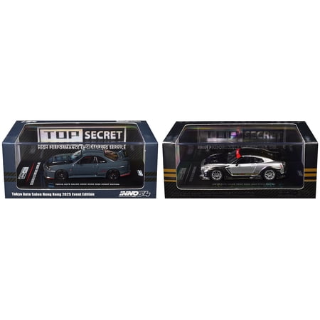 Nissan Top Secret "Tokyo Auto Salon Hong Kong 2025 Event Edition" Set of 2 Pieces 1/64 Scale Model Cars by Inno Models