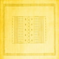 thumbnail image 1 of Ahgly Company Machine Washable Indoor Square Solid Yellow Modern Area Rugs, 6' Square, 1 of 4