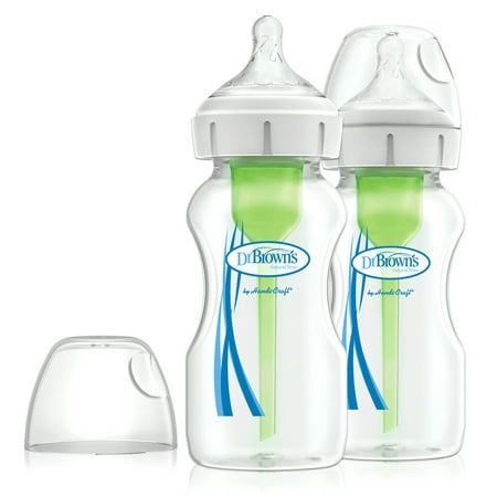 Dr. Brown's Options+ Wide-Neck Baby Bottle, 9 Ounce, 2-Pack