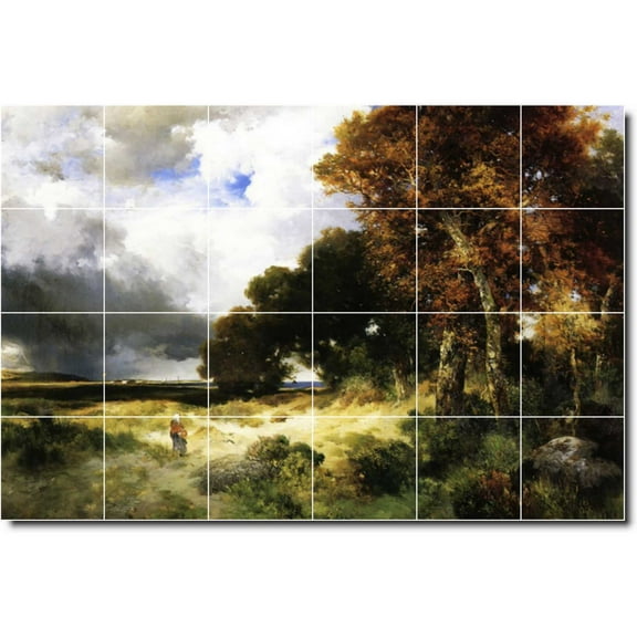 Ceramic Tile Mural-Thomas Moran Landscapes Painting 528. 25.5" w x 17" h using (24) 4.25 x 4.25 ceramic tiles